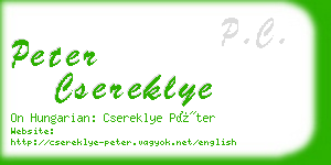 peter csereklye business card